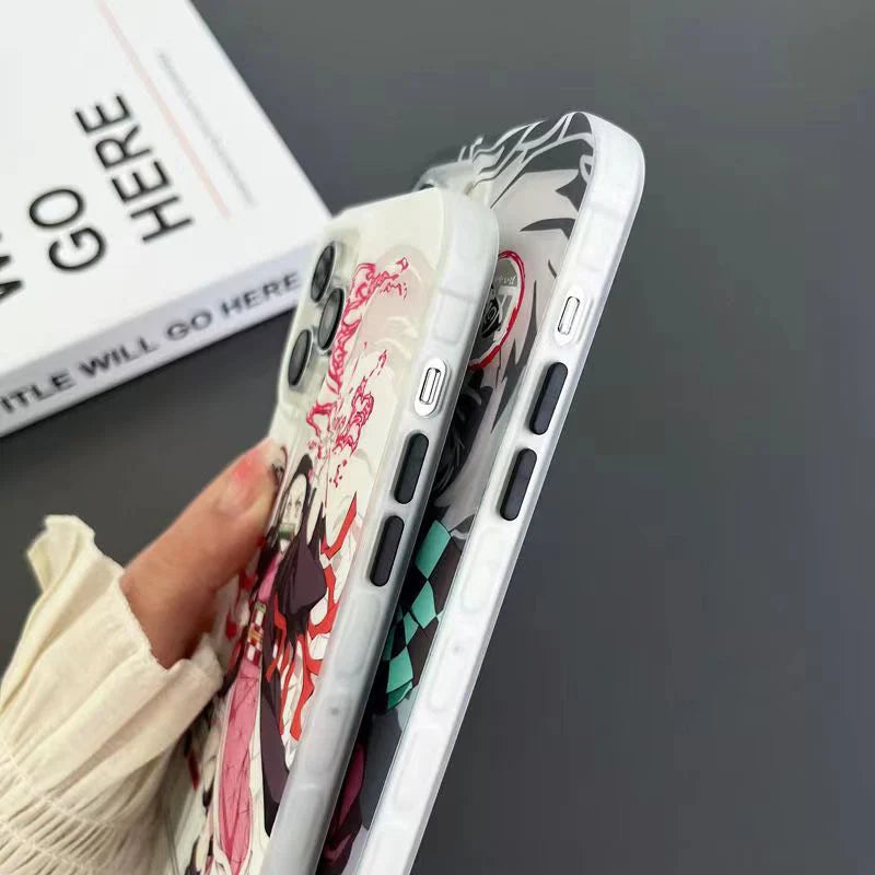 Tanjirou/Nezuko Apple exquisite Trend Silicone Anti-collision phone case