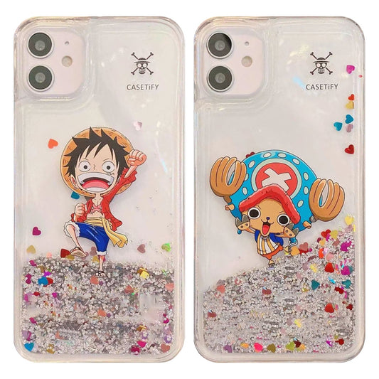 Luffy/Chopper iPhone Liquid Quicksand collision avoidance case