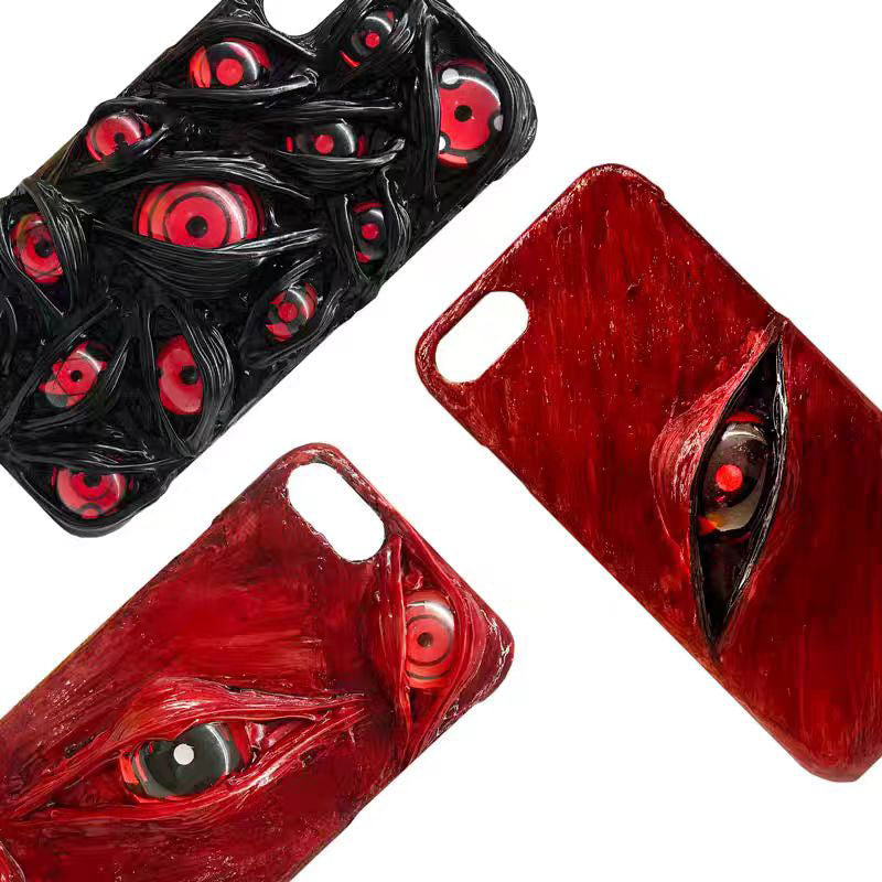 Sasuke Sharingan pure handmade mobile phone case Apple Trend Silicone Anti-collision phone case