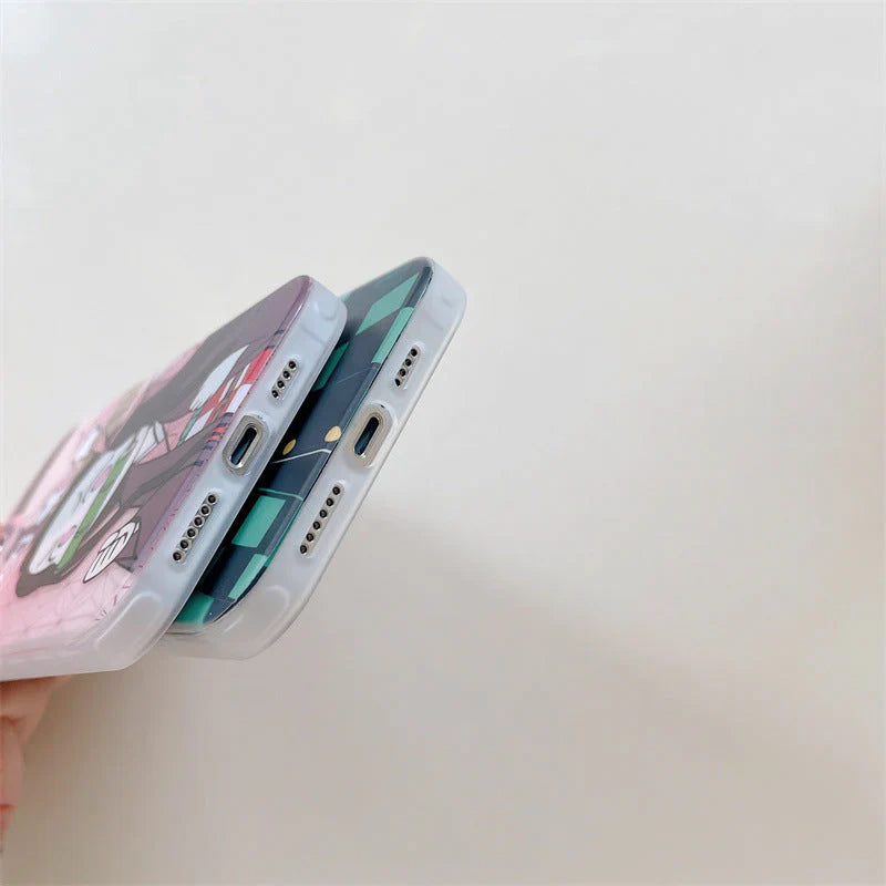 Tanjirou/Nezuko Apple exquisite Trend Silicone Anti-collision phone case